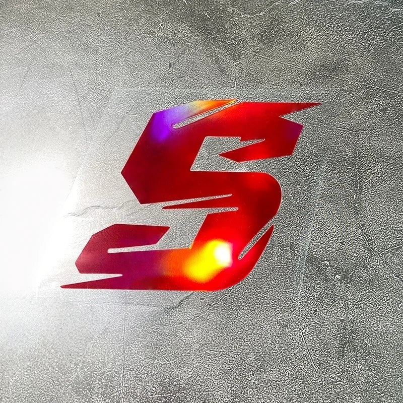 1PC Red Laser Motorcycle Stickers Arabic Numeral Waterproof for Motorbike Helmet Fuel Tank Mudguard Scooter Bodies Vinyl Decals