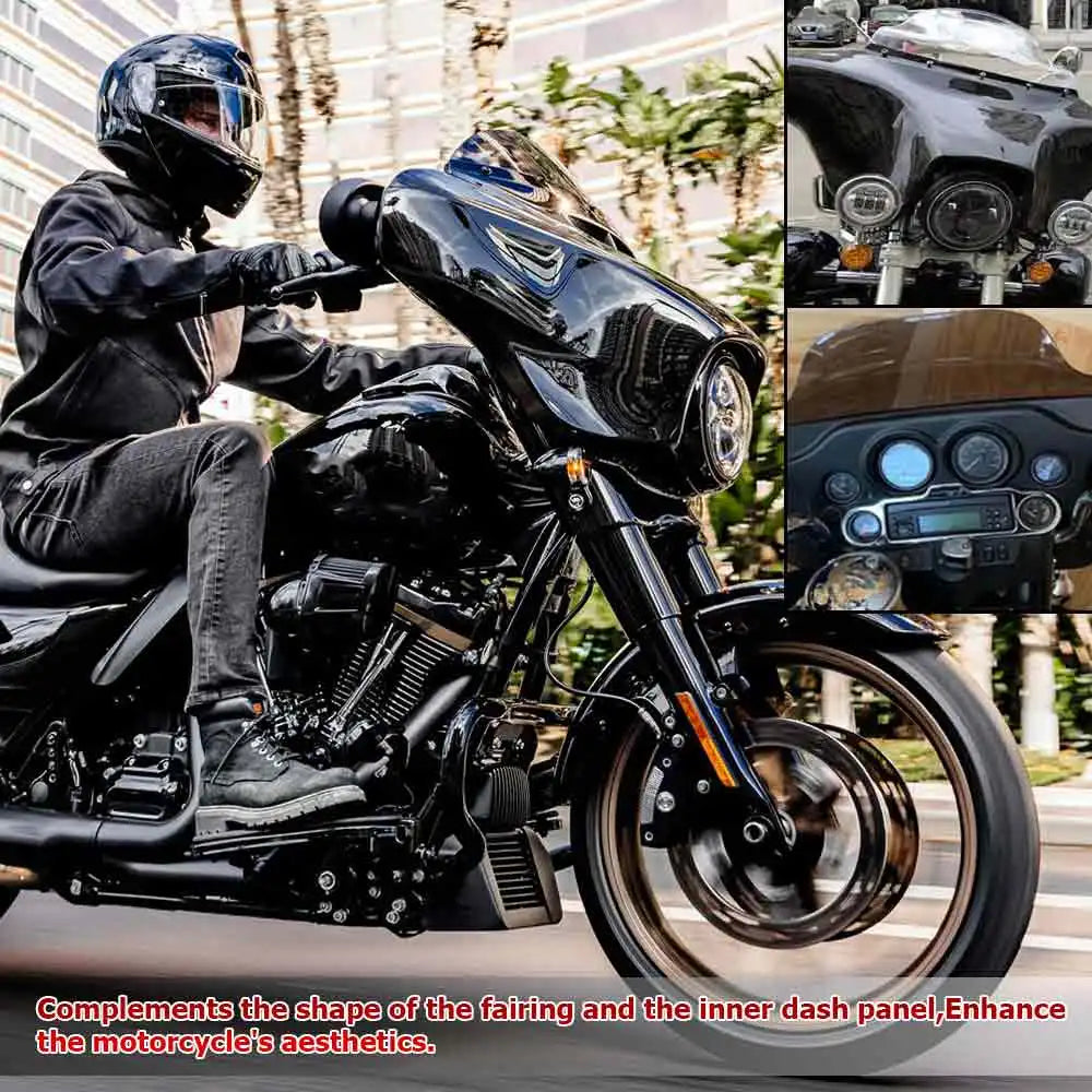 9" Motorcycle Accessories Wave Windshield Windscreen Wind Deflector For Harley Touring Tri/Electra/Street Glide FLHX/I 2014-UP