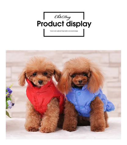 Winter Pet Dog Down Coat Fleece Warm Inside Candy Color Pet Down Warm Coat Puppy Down Clothes Winter Clothes Clothing XS-3XL
