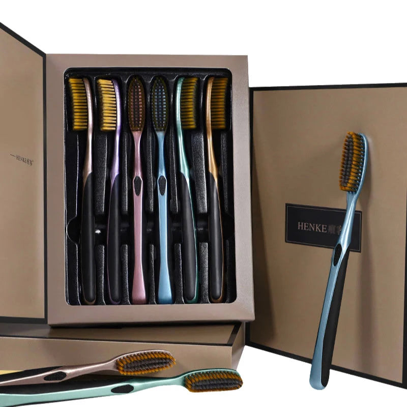 6 U-shaped lengthening brush gift box soft hair deep cleaning teeth travel portable home oral care suitable for adult daily use