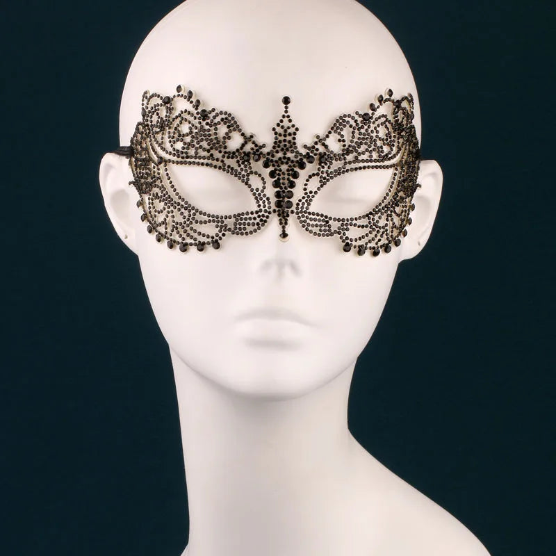 Wedding Dance Mask Headdress Bride Party Rhinestone Tassel Wedding Card Personality Mask Stage Accessories