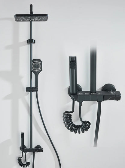 4-way Piano Shower System With Rain Shower Bidet Faucet Hot Cold Water Mixer For Bathroom Shower Kit
