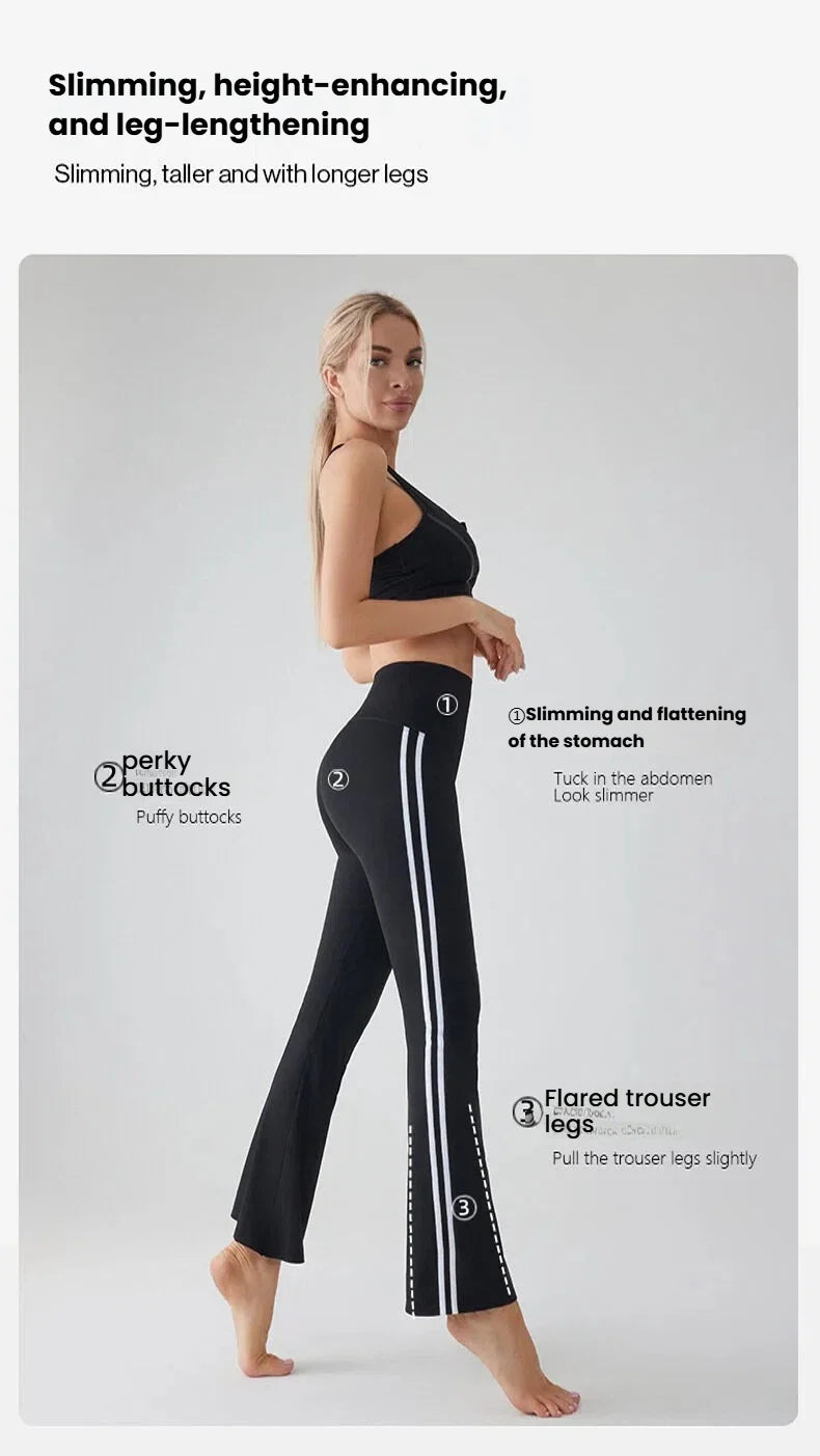 Flares Yoga Pants for Women High Waist Bootcut Workout Leggings Tummy Control Fitness Gym Leggings