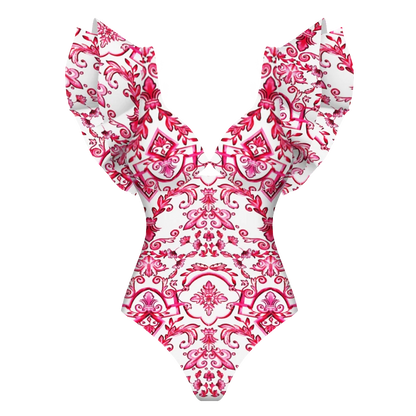 2026 New Sexy Ruffle Bikini Set Printed Brazilian Biquini Women Swimwear Skirt Bathing Suit Girls Summer Beachwear Dress