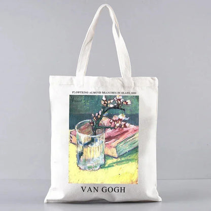 Vincent Van Gogh Capacious Tote Bag Casual Portable Shoulder Bag Lightweight Shopping Bag Big Reusable Canvas Bag Gift for Girls