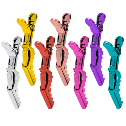 6pcs Crocodile Clip Plating Professional Hairdressing Perm Positioning Non-slip Clip Durable Portable Barber Shop Styling Tools