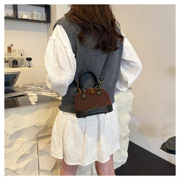 Trend Luxury Designer Ladies Handbag Women's Vintage PU Leather Shell Bag Casual Crossbody Bags for Women Shoulder Bag for Phone