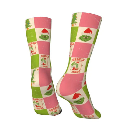 Cartoon Grinchh Xmas Socks Men's Women's Funny Happy Christmas Socks Hip Hop Spring Summer Autumn Winter Socks Gift