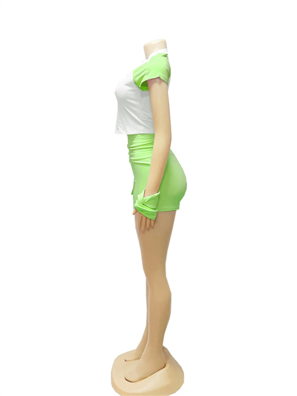Weird  Puss Sporty Patchwork 3 Piece Set Women Casual Summer Headband+Crop Top+High Waist Bike Shorts Street Matching Tracksuit