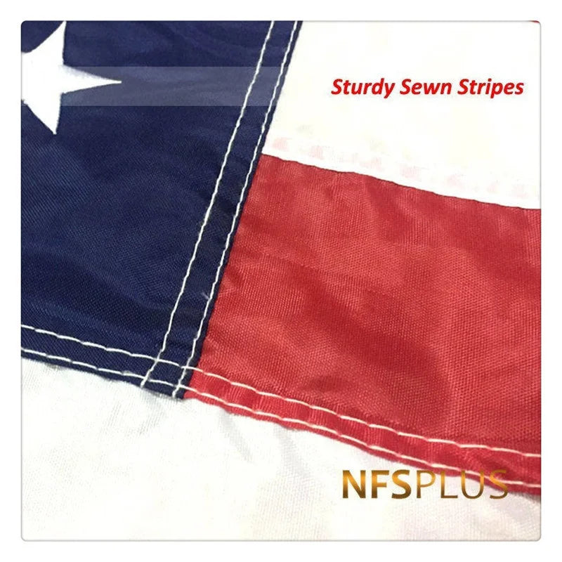 Embroidered USA Flag Outdoor Waterproof Nylon Sewn Stripes Brass Grommets Oversized American Flags And Banners United States