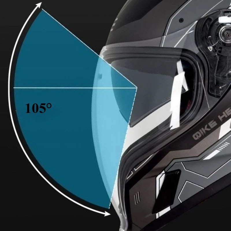 Qike FP02 Motorcycle Helmet Flip Up Helmet Qike FP02 Visor QIKE Prats Dual Visor Casque Moto Street Bike Long Visor Casco Moto