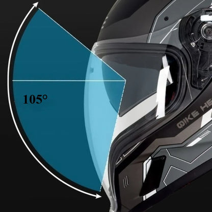 Qike FP02 Motorcycle Helmet Flip Up Helmet Qike FP02 Visor QIKE Prats Dual Visor Casque Moto Street Bike Long Visor Casco Moto