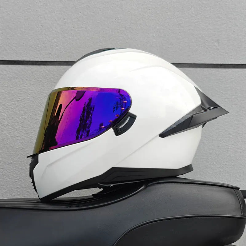 Motorcycle helmet, men's and women's dual lens full face helmet, motorcycle sports car, all season full face helmet