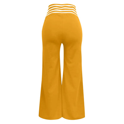 Women Wide Leg Flared Pants New Y2k Casual Crisscross Sheer Mesh Patch High Waist Trousers Elegant Streetwear Work Pants