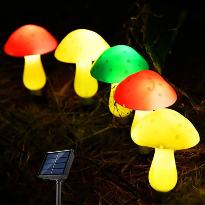 Solar mushroom string lights for garden and courtyard waterproof mushroom-shaped string lights for Amazon cross-border hot new p