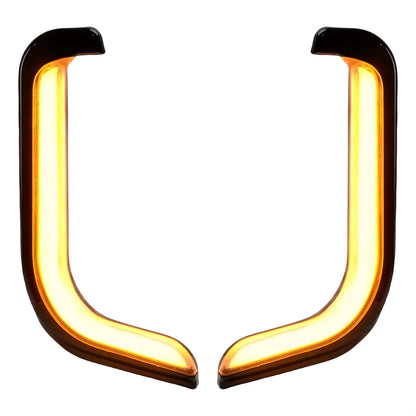 A pair of motorcycle yellow+white two-color turn signal lights daytime running lights suitable for Harley CVO Street Glide
96-13