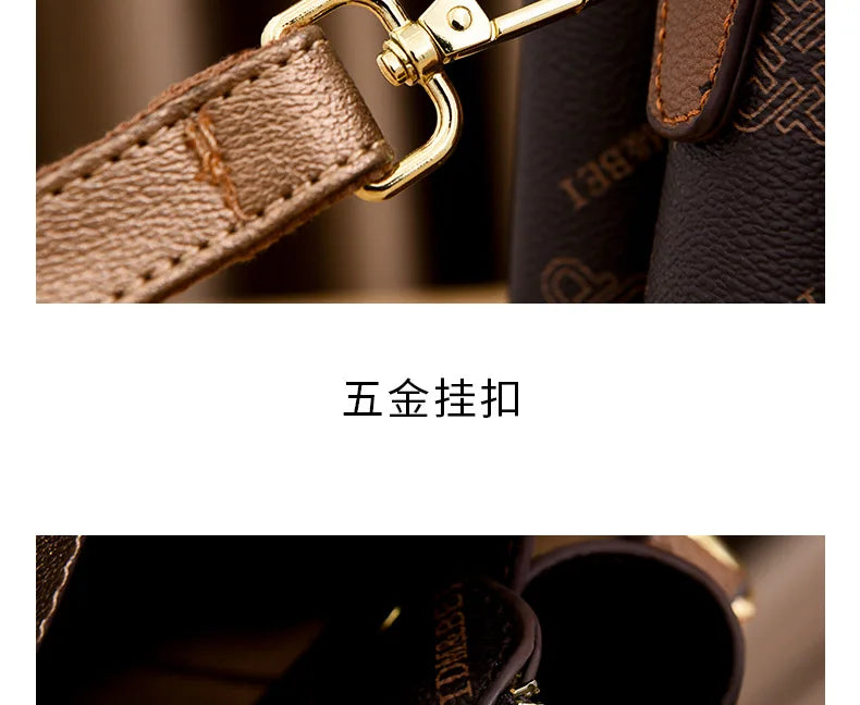 Luxury Brand Designer Women'S Handbag Leather Printed Shoulder Bag Large Capacity Classic Retro Crossbody Bag Commuting Tote Bag