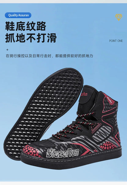 Motorbike Shoes Men Motorcycle boots Breathable Anti-fall Rider Road Racing Casual Shoes Boot Gear Shift Rubber Sole Reflective