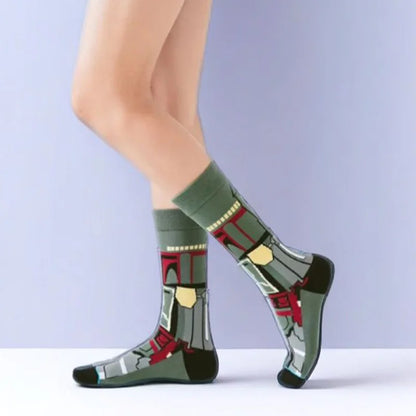 1 pair Autumn Winter Anime Socks Movie Women socks Master Yoda R2-D2 Cosplay Socks Wookiee Jedi Knight Novelty Men's Socks 37-45