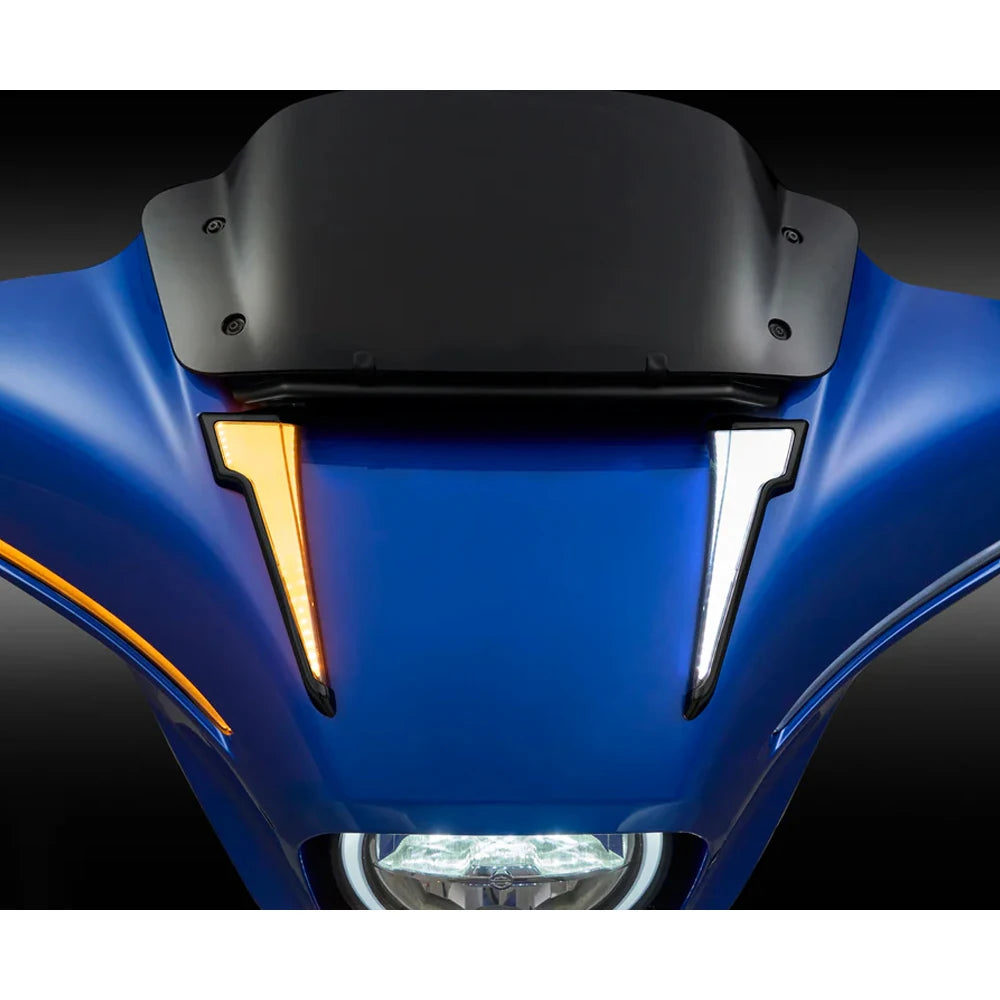 Upgrade Amber LED Front Turn Signal Lights DRL For Harley Touring CVO Street Glide Electra Glide 2023 2024 2025