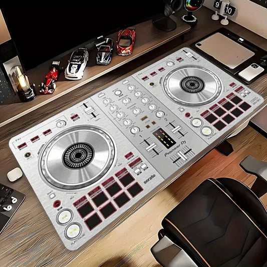 1pc Pioneer DJ DDJ-SB3 Controller Mouse Pad & Office Desk Mat - Vibrant DJ Setup Design with Turntables, Durable Polyester & Rub