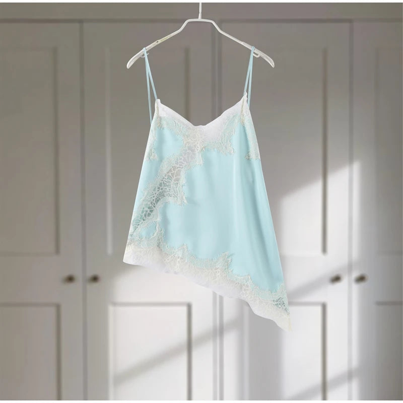 Sexy Floral Lace Satin Patchwork Camisole Vest For Women Summer Y2K Sleeveless Backless Tank Holiday Evening Party Lady Chic Top