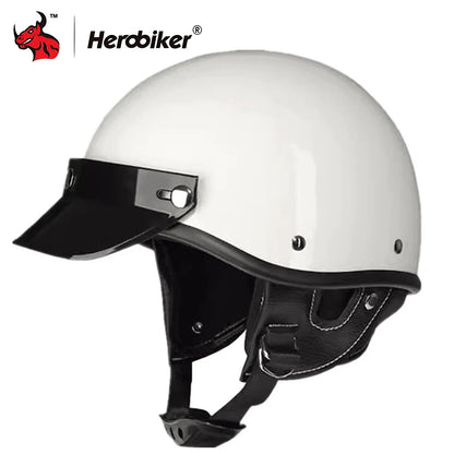 Motorcycle Half Helmet Vintage Motorbike Helmets Men Women Unisex Scooter Four Seasons Helmet Motocross Open Face Helmet S-XL