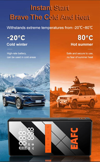 Car Jump Starter With Air Compressor LCD Screen  Portable Booster Charger 1200A Powerful Car Battery Starting Device Car Starter