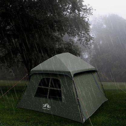 Night Cat 4 Person Pop Up Camping Tent, Blackout Cabin Tent with Vestibule & Rainfly, Waterproof Instant Easy Setup Family Tent, Dark Room Outdoor Tent for Camping, Hiking, Backyard