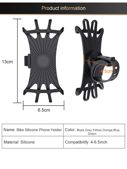 360 Rotatable Bicycle Phone Holder Motorcycle Stand Bracket Silicone GPS Support For Iphone 11 Xiaomi 10 Huawei P40