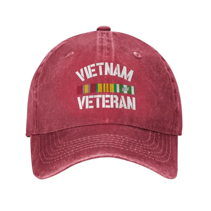 Custom Fashion Cotton Vietnam Veteran Pride Service Ribbon Baseball Cap for Women Men Breathable Dad Hat Sports
