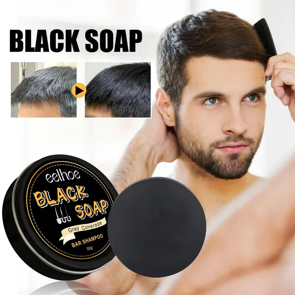 Hair Darkening Shampoo Bar White Hair To Black Shampoo Soap Black Hair Shampoo Cover Grey Hair Soap Conditioner Repair Essence