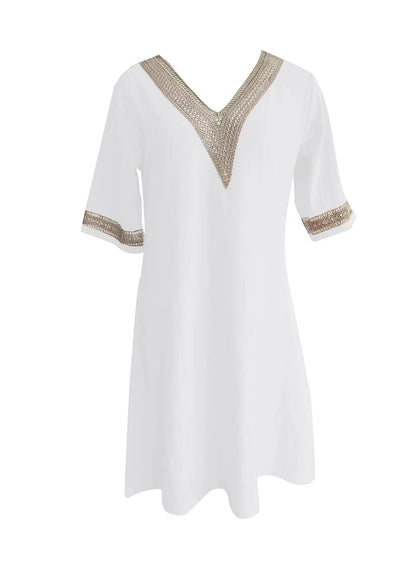 Casual Fashion Clothes Elegant Cotton Linen Dress for Women Summer Dress Women Clothing Vintage Streetwear Ethnic Style Y2k
