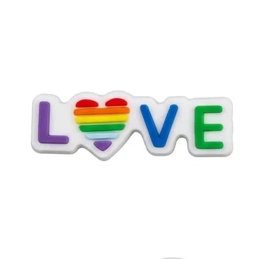 1-10PCS Love Pride Balloon Ice Cream Flag Rainbow PVC Shoe Charms Buckle Clog Fit Wristbands Sandals Shoes Decoration Party Gift