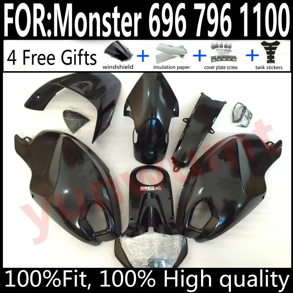 Ducati Monster 696 796 1100 Motorcycle Fairings Kit ABS Plastic Body Work Tank Cover Seat Cowl Full Set