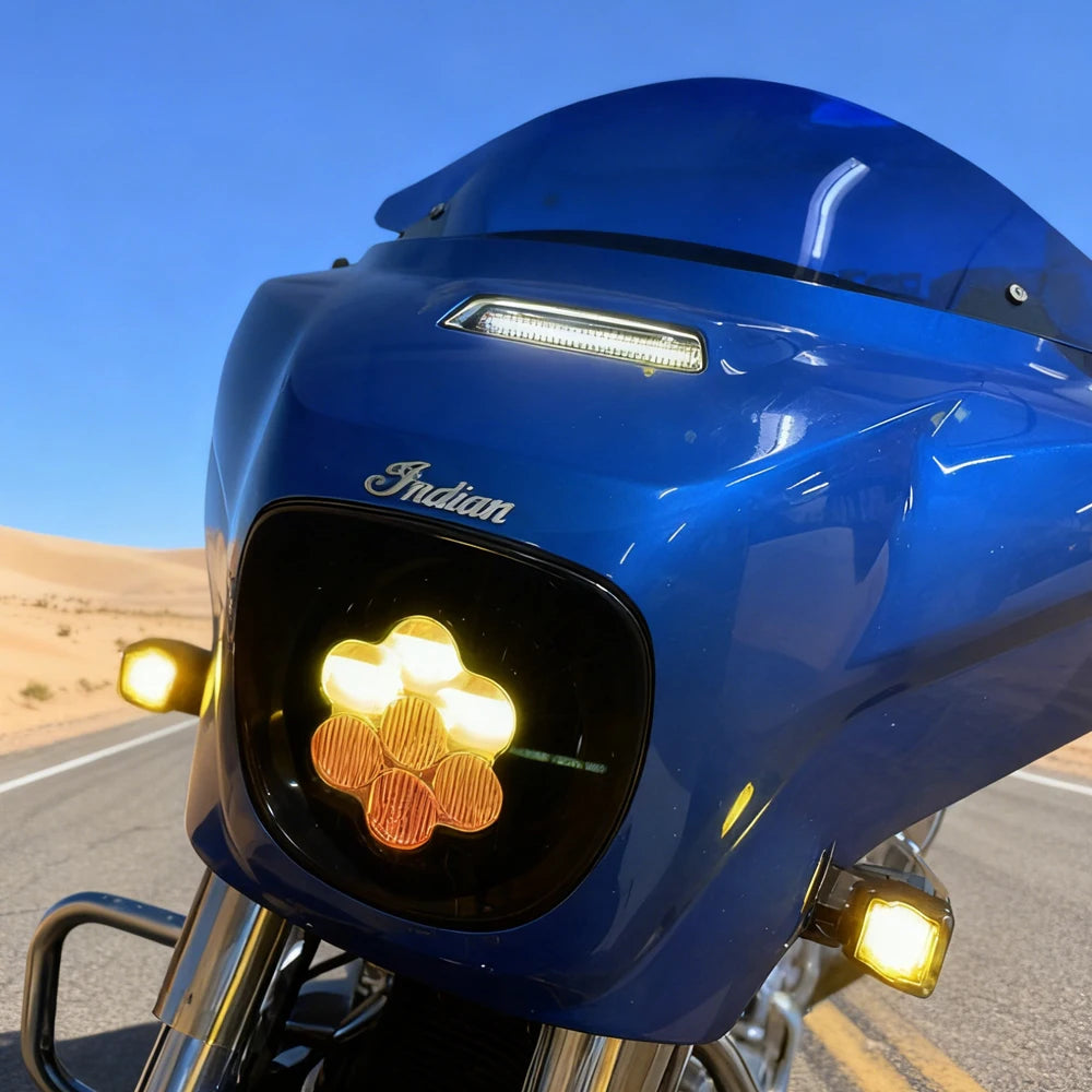 2019-2023 For Indian Chieftain Limited Dark Horse Brightness Auxiliary Lamp Fitment LED Motorcycle Fairing Vent Insert Light