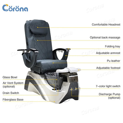 Luxury Pedicure Spa Massage Chair For Nail Salon Modern Beauty Salon Furniture Electric Kneading Massage Foot Spa Chair