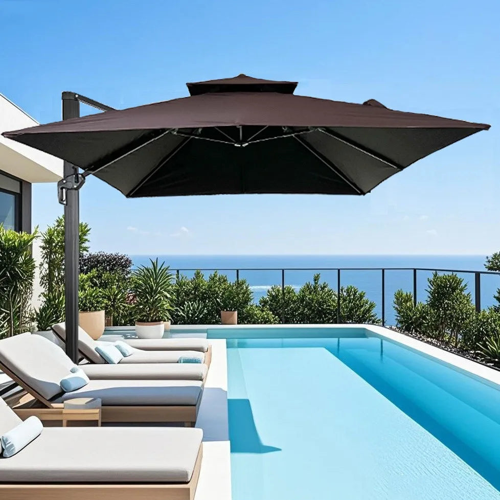 Outdoor parasol villa courtyard garden leisure home balcony sun protection waterproof cafe Roman umbrella wholesale