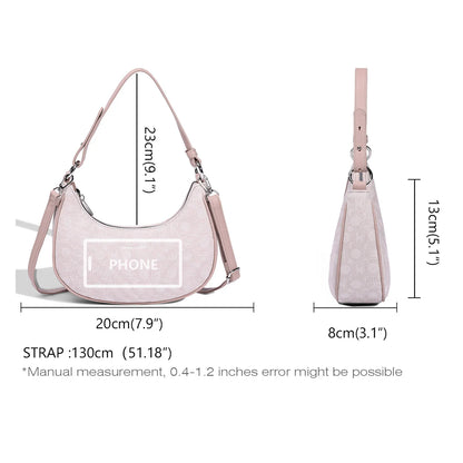 David Jones Multifunctional Women's Leather Underarm Bag Autumn Summer Trendy Crescent Bag Fashion Luxury Vintage Shoulder Bag