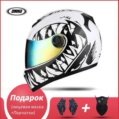 Motorbike Helmet  For Adults Motocross Helmets Casco Motorbike Helmet Full Face  Modular Dual Lens Double Visors