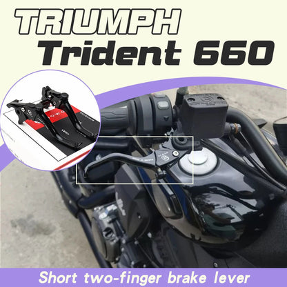 Short two-finger brake lever accessory for Triumph Trident 660 Street Triple 765