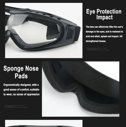 Double-layer Outdoor Windshield Labor Protection Glasses PC Lens Protective Head-mounted Adult Men's Women's Ski Glasses