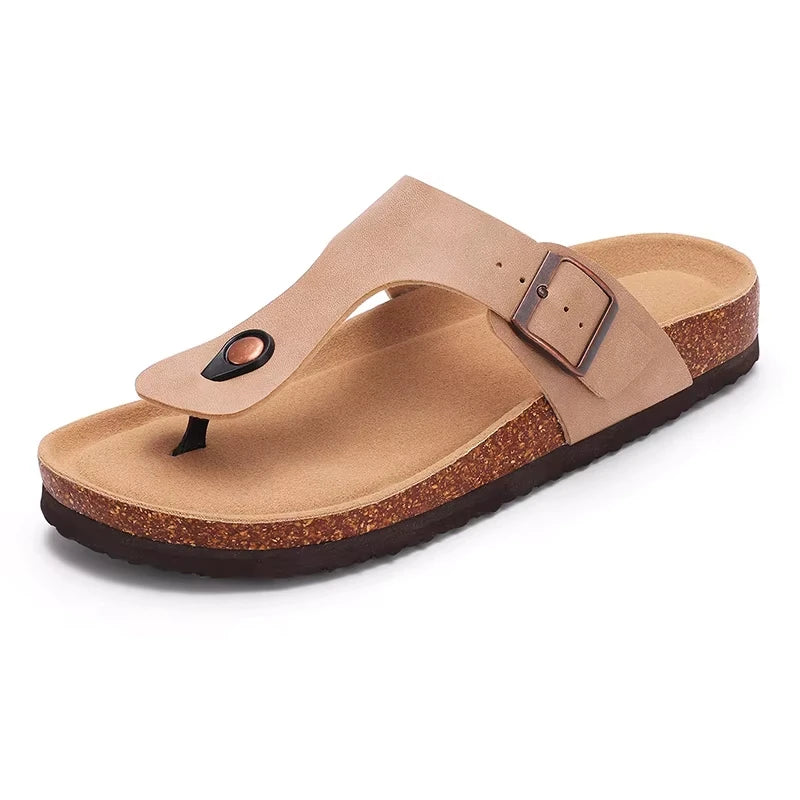 Crestar Women's Suede Clogs Lady Fashion Buckle Leather Mules Comfort Cork Footbed Potato Shoes with Arch Support Beach Sandal