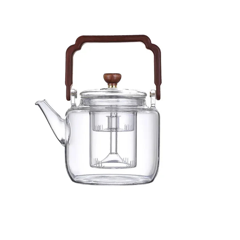 High Borosilicate Glass Teapot Thickened Filter Integrated Steaming and Boiling Teapot High-capacity Home Kung Fu Tea Set