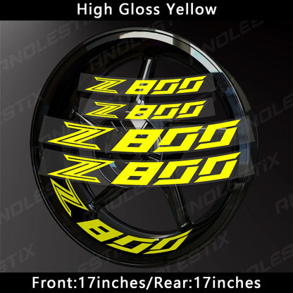 AnoleStix Reflective Motorcycle Wheel Sticker Hub Decal Rim Stripe Tape For Kawasaki Z800 2018 2019 2020 2021 2022 2023 2024