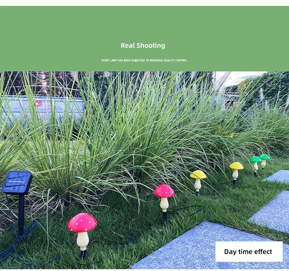 Solar Mushroom Light Garden Outdoor Decor 8 Modes Waterproof Mushroom Lamp Pathway Landscape Yard Easter Halloween Xmas Sunlight