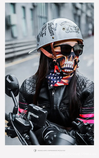 Retro Bucket Half Helmet for Men & Women - Motorcycle & Electric Bike Safety Helmet