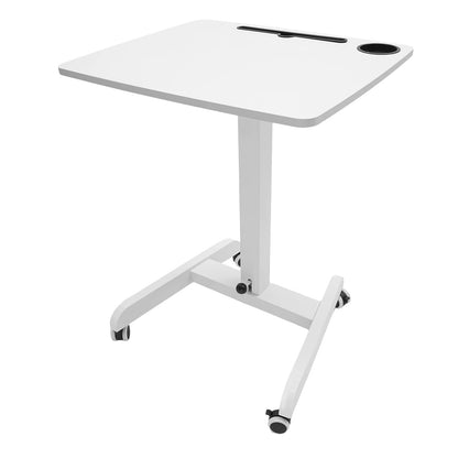 20.5*23.6*44.2in Standing Foot Pedal Lifting Table, Mobile Standing Table, Portable Podium with Wheels - White