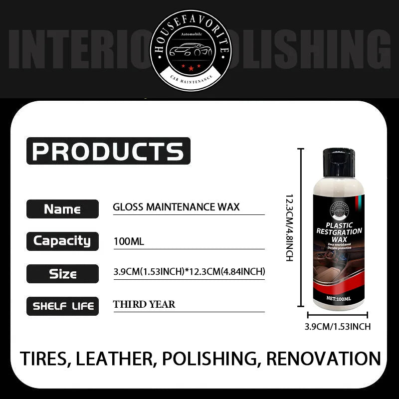 Car Plastic Restorer Back To Black Gloss Plastic Renovator Longlasting Coating Leather Restore Auto Polish Cleaning Products