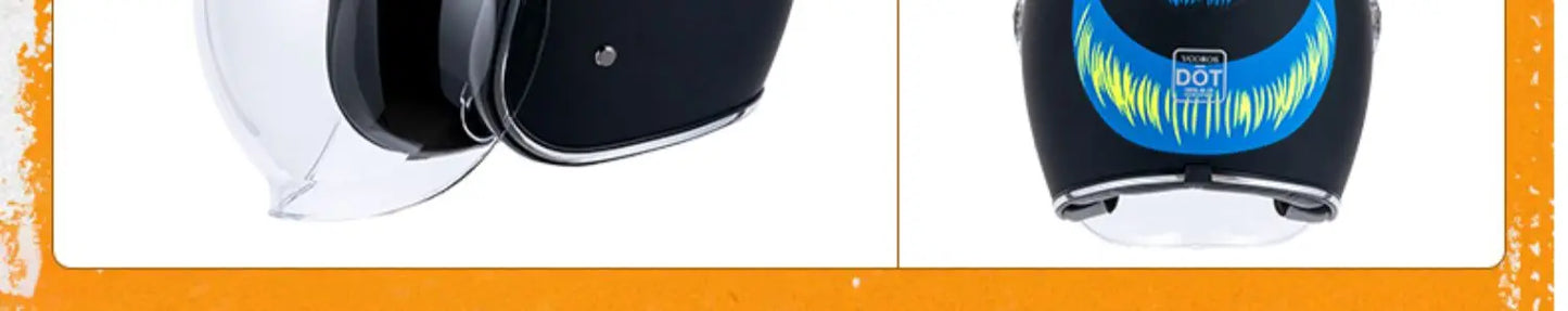 VCOROS Carbon fiber Retro Motorcycle Helmet Half Open face helmet fiberglass Cascos para motos DOT Certification